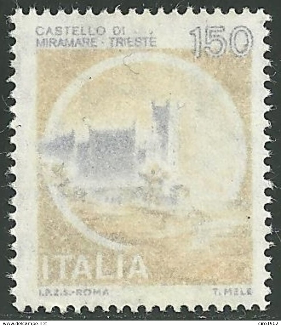 1980 - REPUBBLICA - CASTELLI - 150 LIRE - STAMPA EVANESCENTE - MNH - RARISSIMO - SIGED - LUSSO - EURO 4.000,00 - Varietà E Curiosità