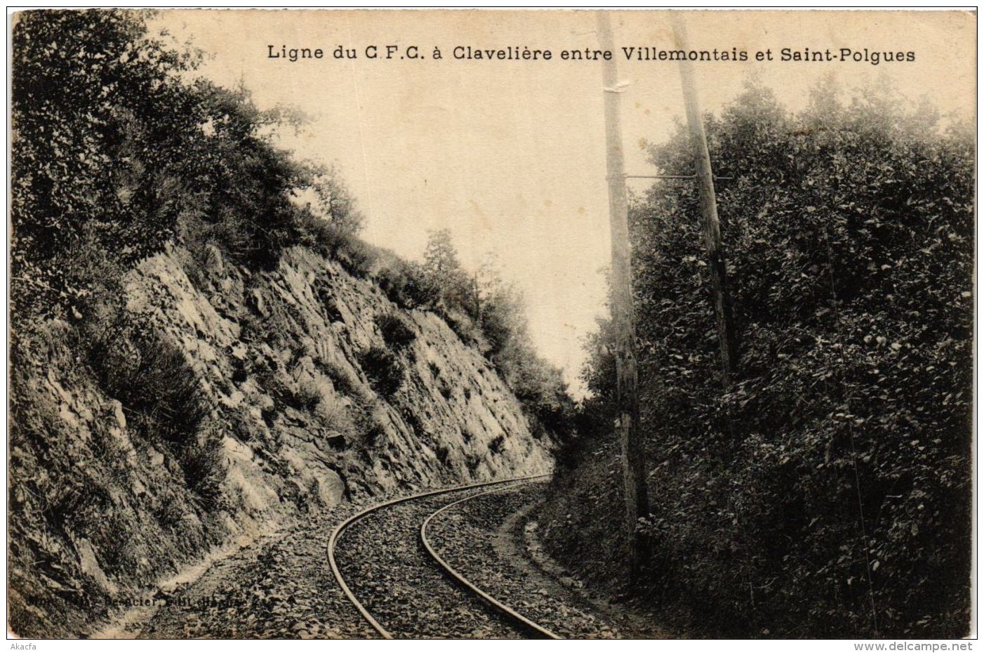CPA Ligne Du C.F.C.á Claveliére Entre Villemontais Et St.Polgues. (664139) - Altri & Non Classificati