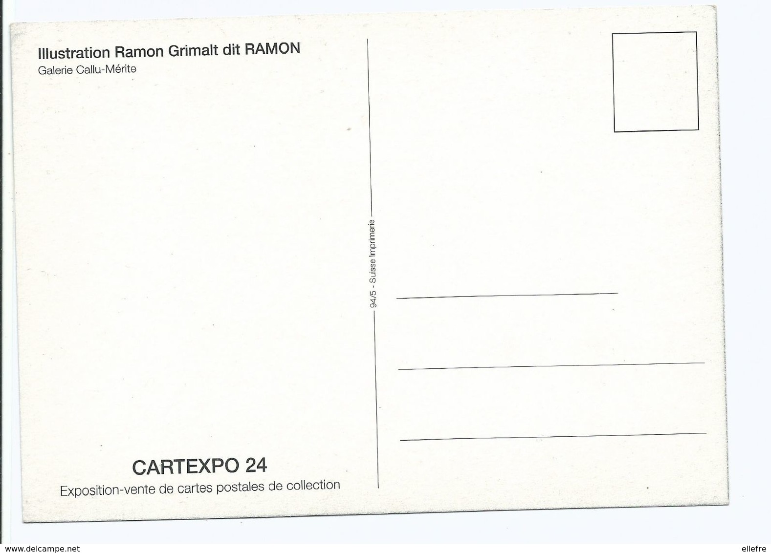 CPM PARIS CARTEXPO 24 à La Mutualité 1994 Illustrateur RAMON - Beursen Voor Verzamellars
