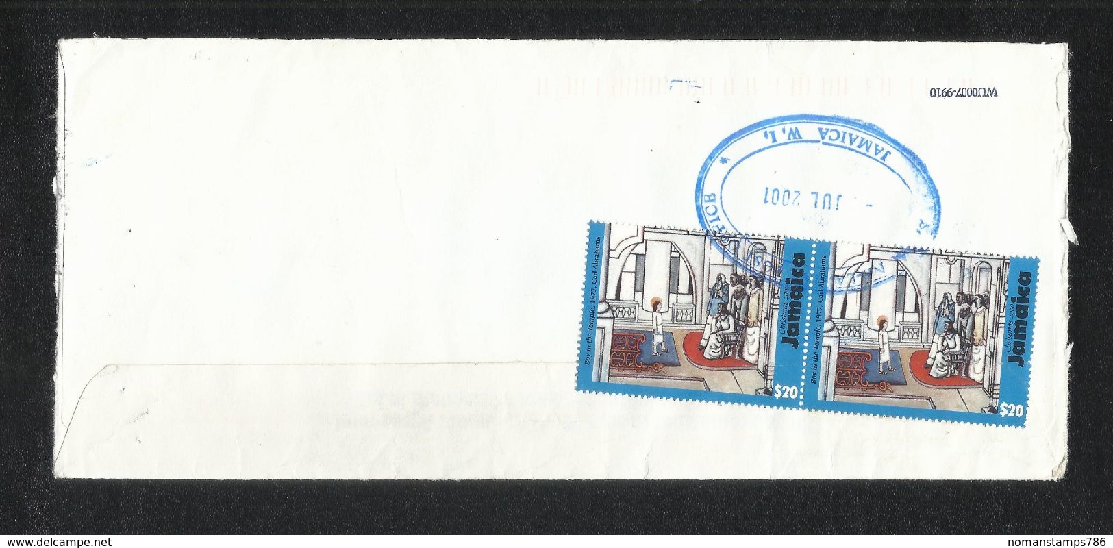 Jamaica Air Mail Postal Used Cover Jamaica To USA Dog Animal Temple - Jamaica (1962-...)