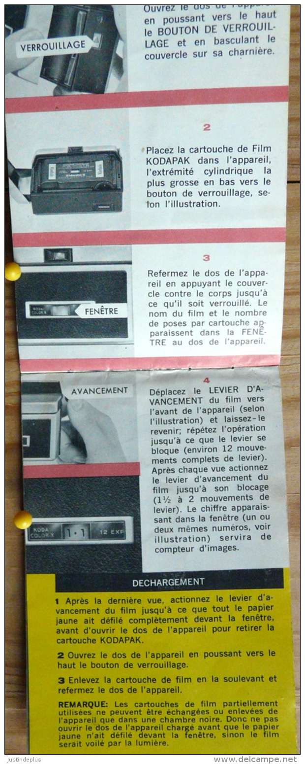 NOTICE APPAREIL PHOTO KODAK INSTAMATIC 100 CAMERA EN FRANCAIS PLUSIEURS SCAN - Supplies And Equipment