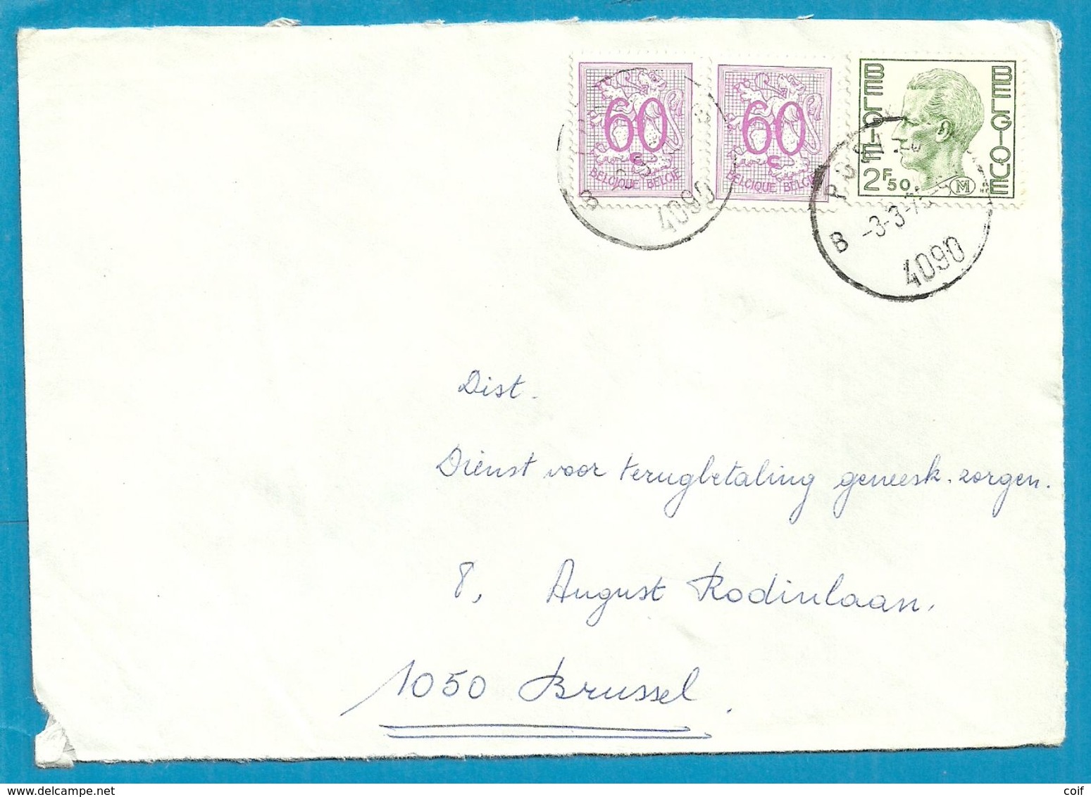 M4 +855 Op Brief Met Stempel POST. 6 (B.P.S.) - Andere & Zonder Classificatie