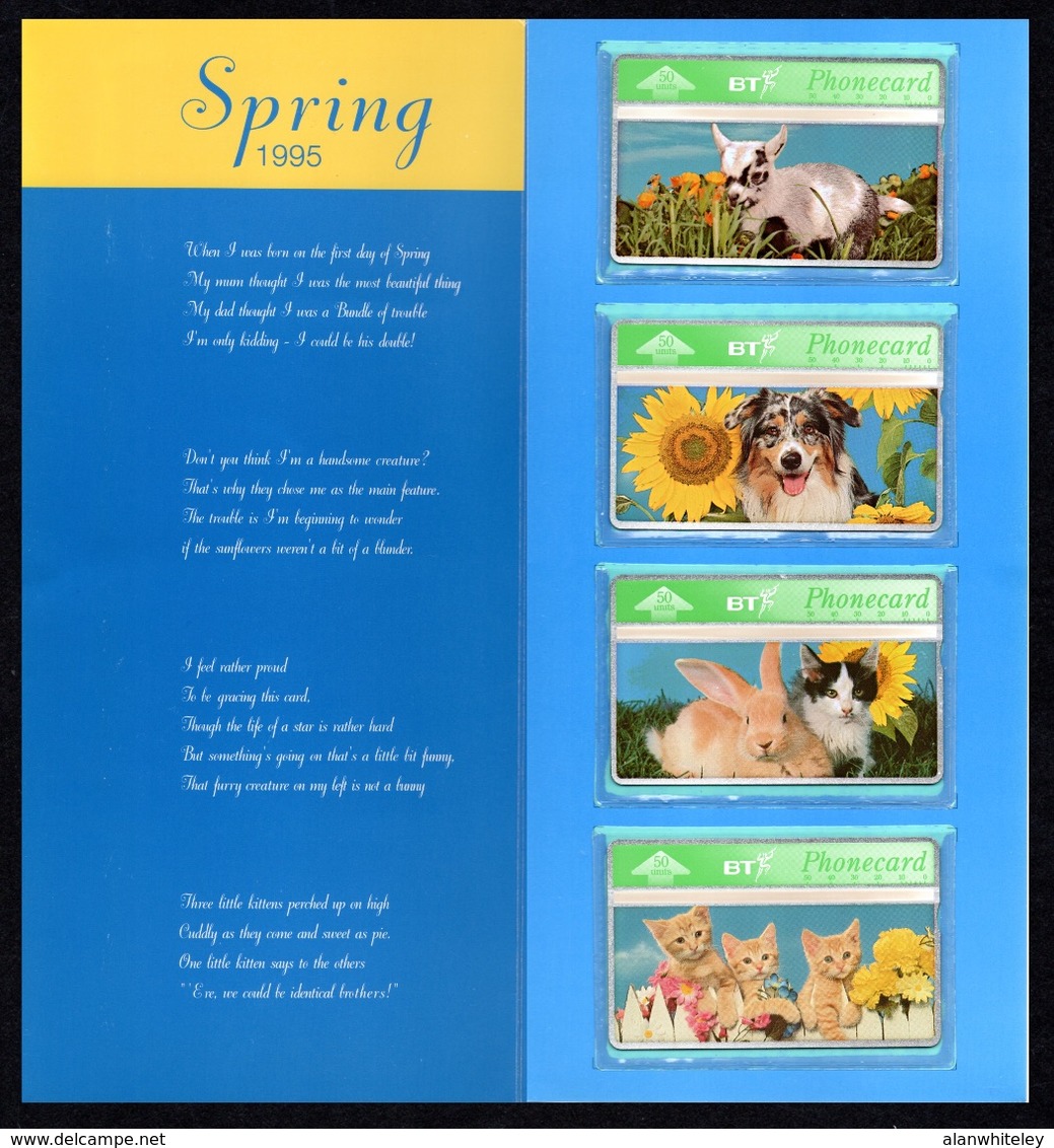 GREAT BRITAIN (BT) 1995 Spring: Presentation Pack Containing 4 Phonecards MINT/UNUSED - BT Collector Packs