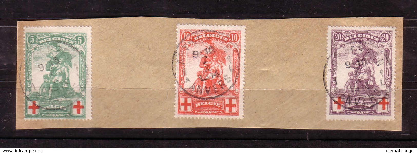 35g * BELGIEN 104/6 * ROTES KREUZ * MICHEL 75,00 * GESTEMPELT**!! - 1914-1915 Rotes Kreuz