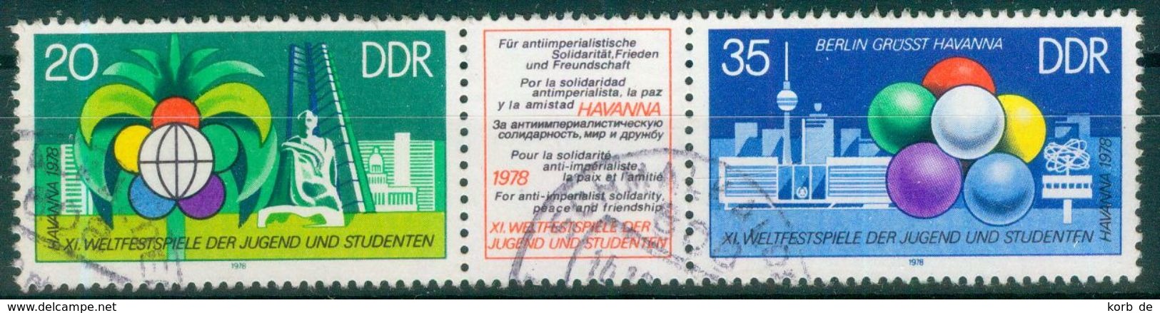 DDR 1978 / MiNr.   2345 – 2346  Dreierstreifen     O / Used   (q1127) - Gebraucht