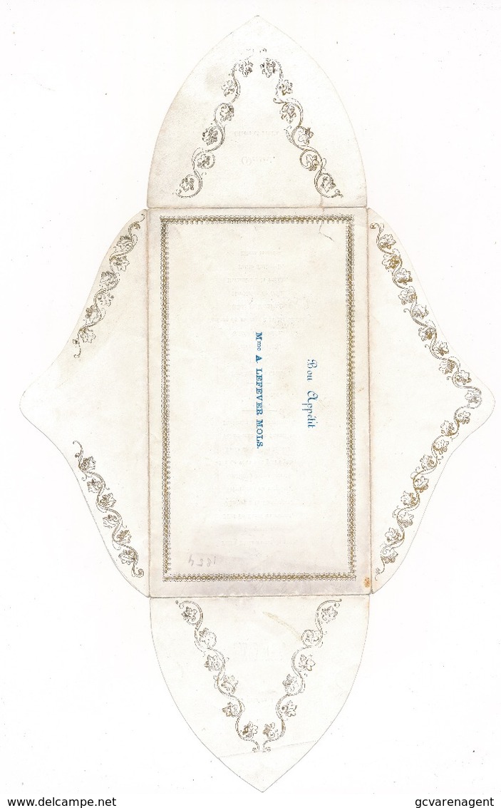 MENU AMSTERDAM 1854 - VORM VAN OMSLAG DIE UITKLAPBAAR IS  - ZIE MEERDERE AFBEELDINGEN - OPEN 28 X 17.5 CM - Liebig