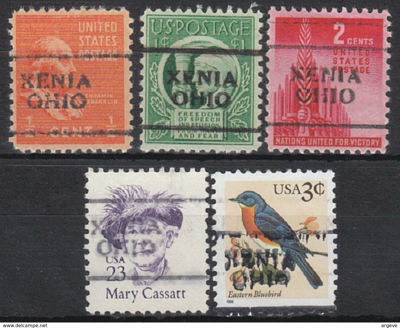 USA Precancel Vorausentwertung Preo, Locals Ohio, Xenia 701, 5 Diff. - Precancels