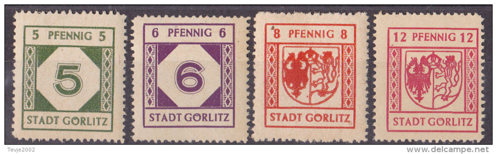 Gh_ SBZ Lokalausgabe Görlitz 1945 - Mi.Nr. 1 - 3 + 8 X - Postfrisch MNH - Andere & Zonder Classificatie