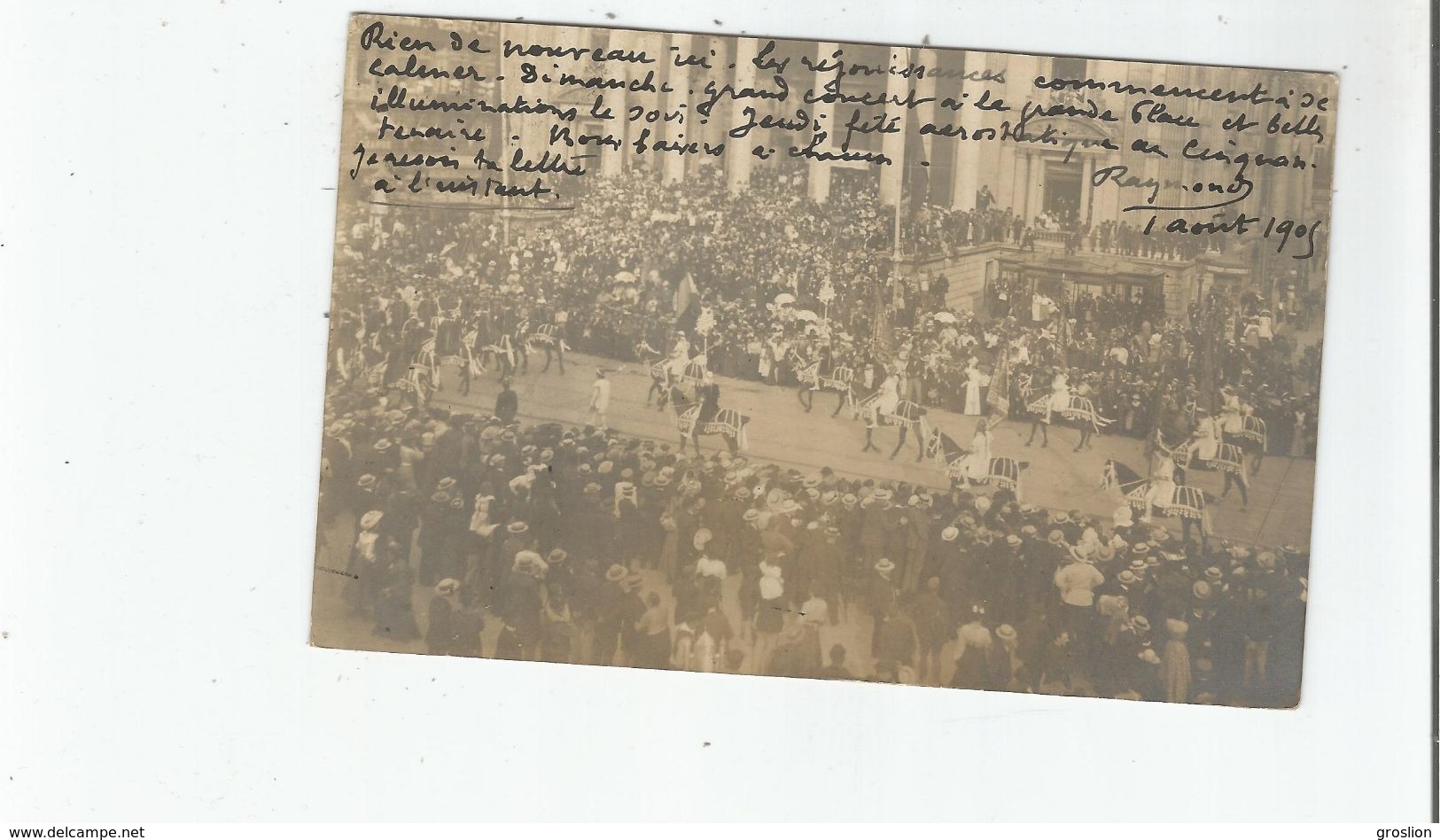 BRUXELLES BELLE CARTE PHOTO FETE DE L'INDEPENDANCE AOUT 1905 - Fêtes, événements