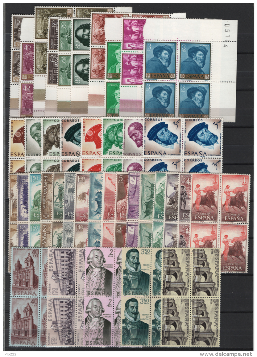 Spagna 1959/69 8 Complete Set + Block Of 4 **/MNH VF - Collections