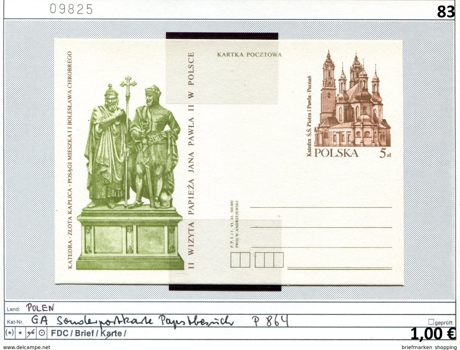 Polen - Poland - Pologne - Michel Ganzsache P 864 - ** Mnh Neuf Postfris - Papstbesuch 1983 - Briefe U. Dokumente