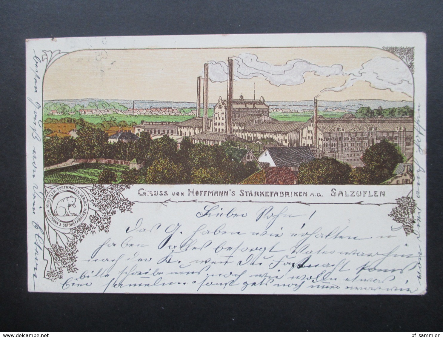 AK Litho 1905 Gruss Von Hoffman's Stärkefabriken Salzuflen. Künstler AK. Stempel Seelow - Greetings From...