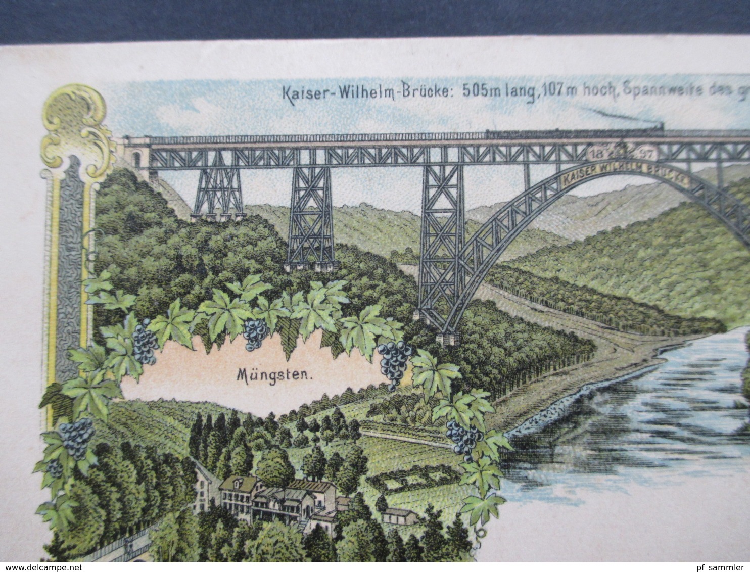 AK Litho Um 1900 Gruss Aus Müngsten. Kaiser Wilhelm Brücke. Küpppelstein - Greetings From...