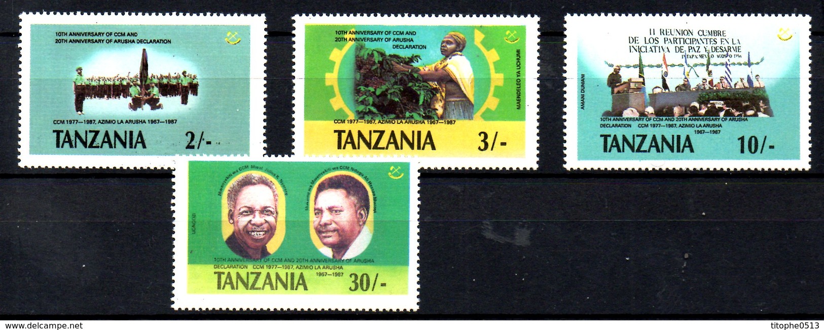 TANZANIE. N°309-12 De 1987. Récolte Du Café. - Sonstige & Ohne Zuordnung