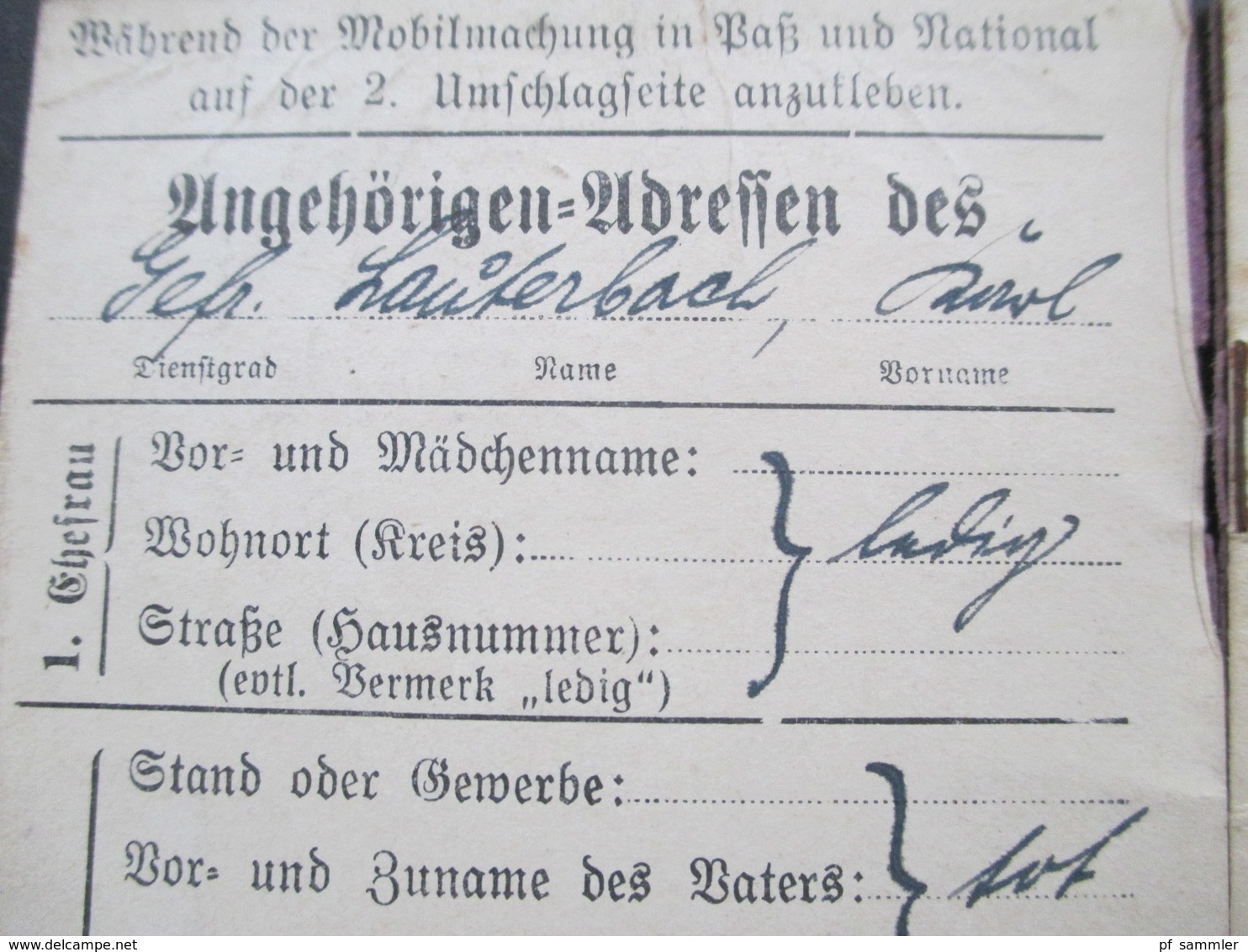 Militärpaß Jahrgangsklasse 1911 Gefreiter Provinzial Feldartillerie. Arnoldsweiler /Preussen einige Stempel! + Foto!!