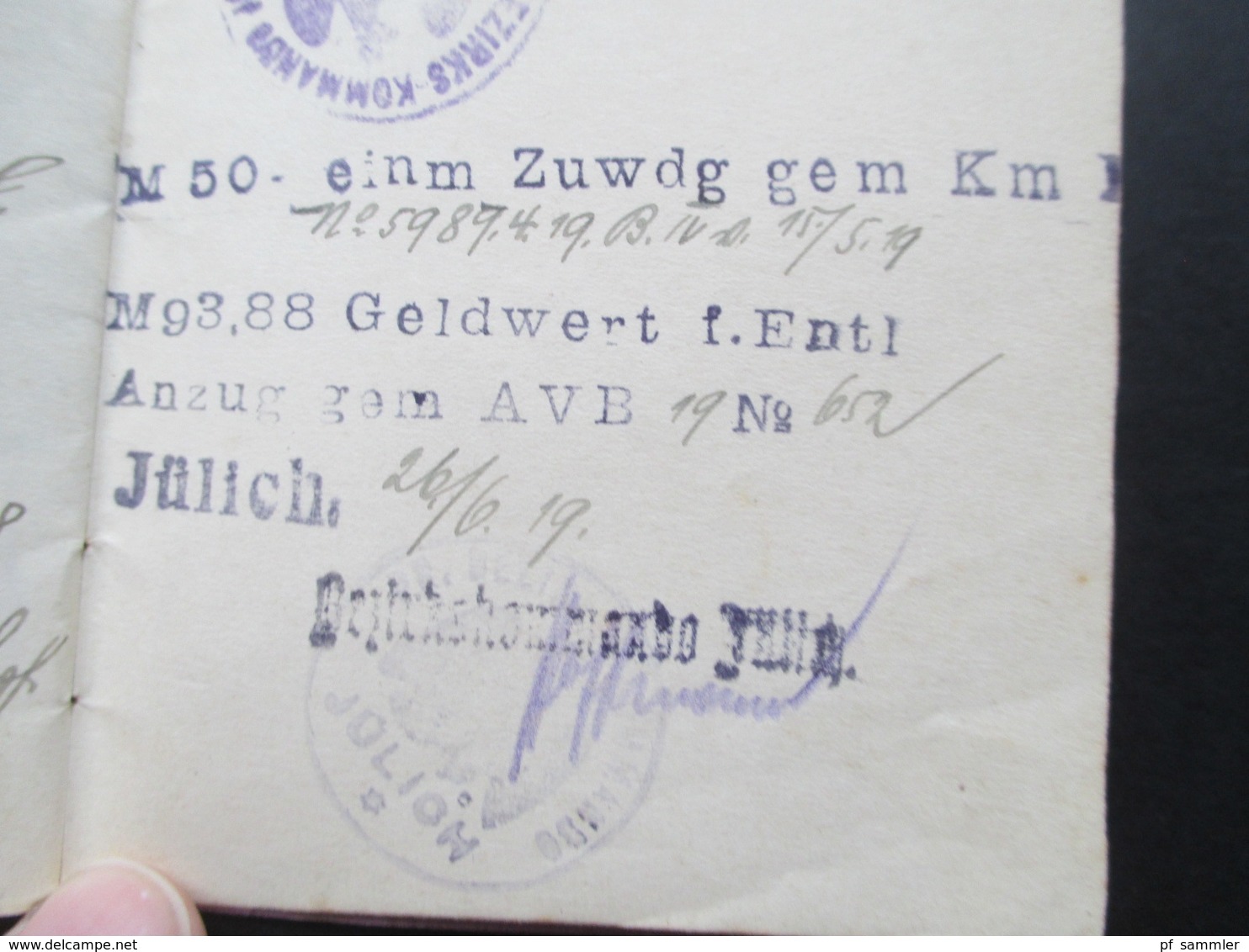 Militärpaß Jahrgangsklasse 1911 Gefreiter Provinzial Feldartillerie. Arnoldsweiler /Preussen einige Stempel! + Foto!!