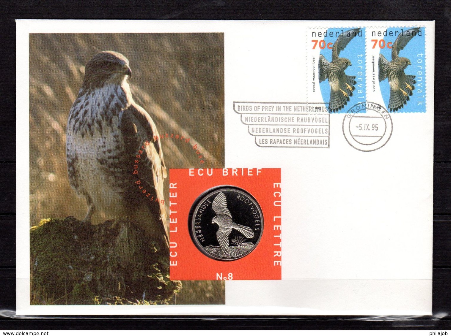 " RAPACE " Sur Enveloppe 1er Jour Et Monnaie (1 ECU) De 1995 En Parfait état. Voir Les 2 Scans. FDC - Aigles & Rapaces Diurnes