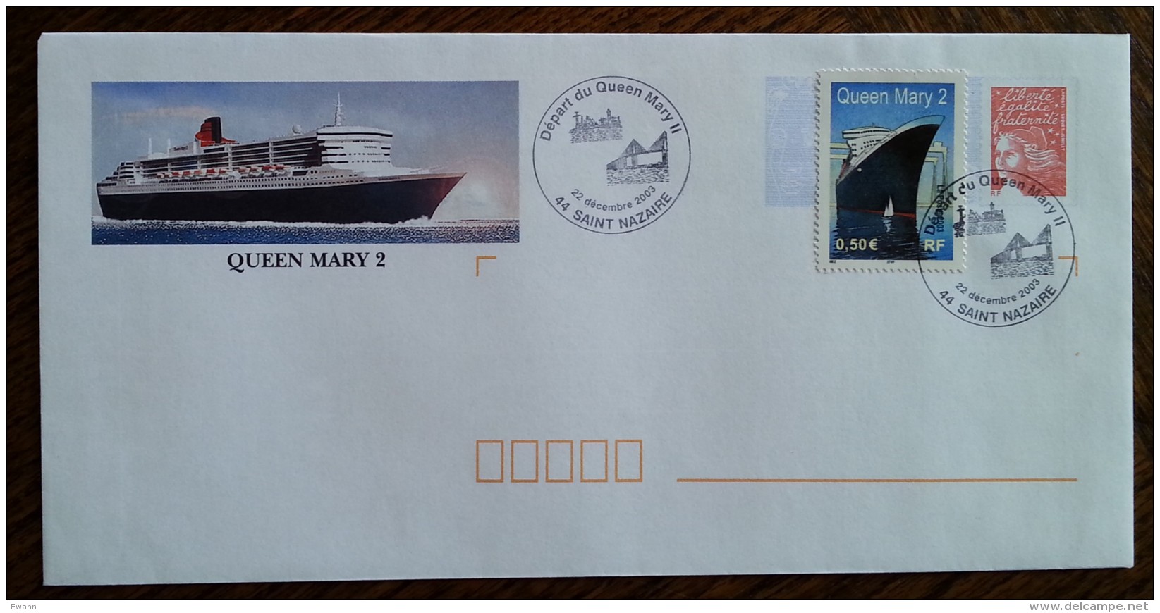 YT N°3631 - DEPART DU QUEEN MARY 2  - SAINT NAZAIRE - 2003 - Storia Postale