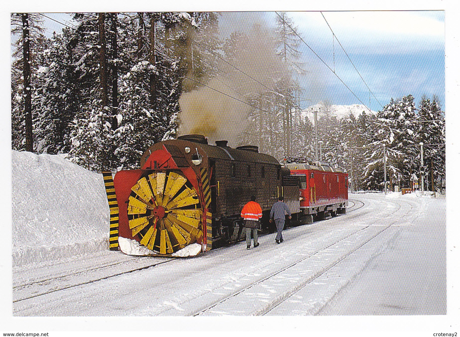 Suisse Berne N°166 Ligne De La Bernina Gare De Surovas Chasse Neige à Vapeur En 2008 - Berne