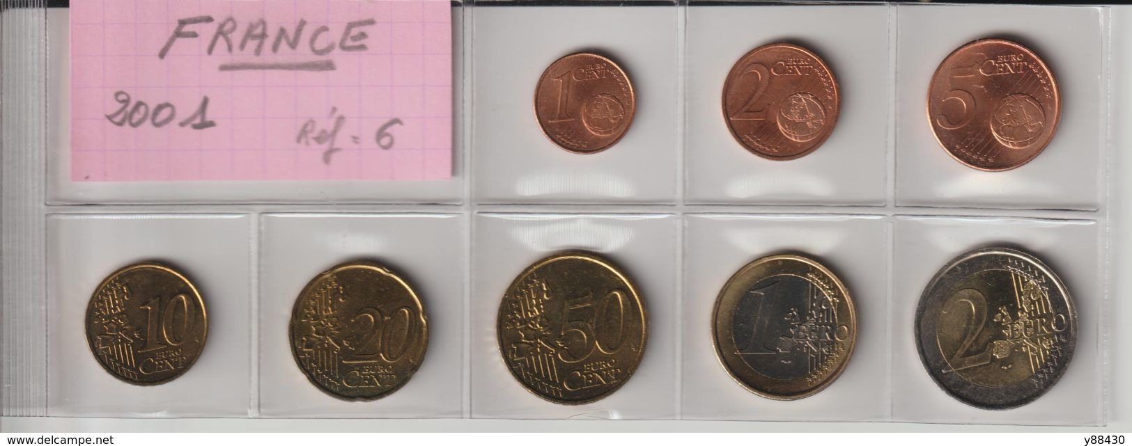 2001  - FRANCE - Série Des 8 Pièces Euro. - Provenance De Rouleaux -  Voir Les 2 Scannes. - Francia