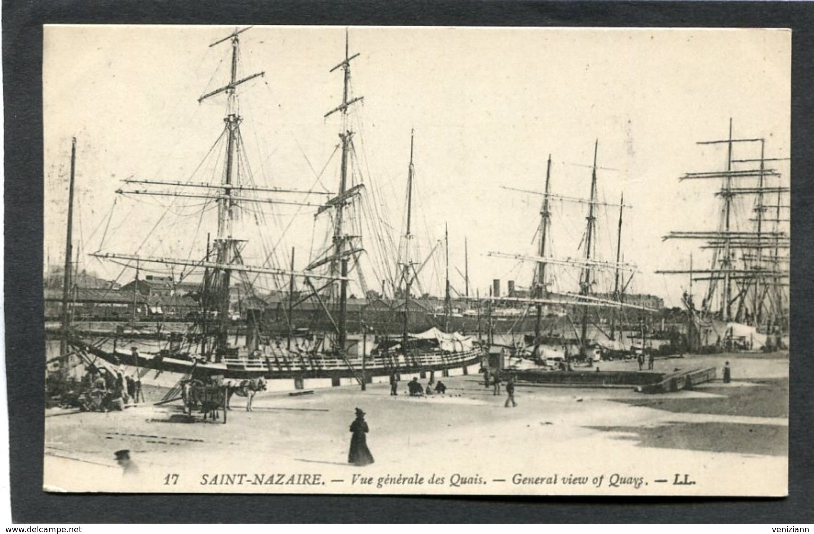 CPA - SAINT NAZAIRE - Vue Générale Des Quais, Animé - Voiliers - Saint Nazaire