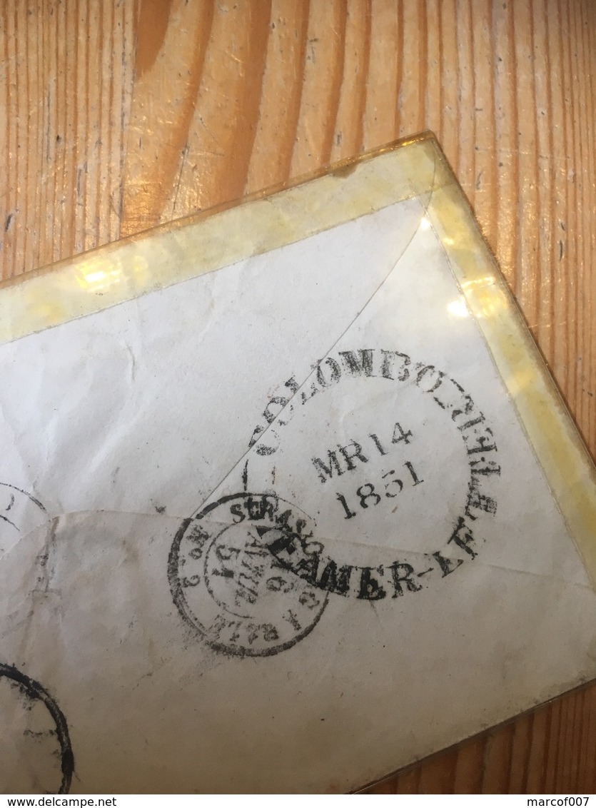 Enveloppe ALEXANDRIA - COLOMBO  VIA MARSEILLE LYON POUR LE HAUT RHIN À VOIR - 1849-1876: Période Classique
