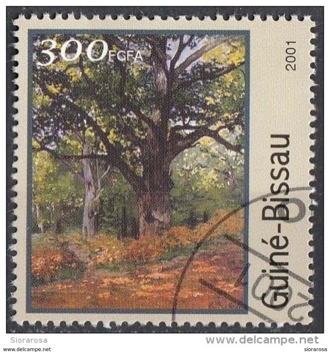 1214 Guinea Bissau 2001 Sc. 1214 "Alberi" Quadro Dipinto Da C. Monet Impressionismo  Paintings Used - Guinea-Bissau