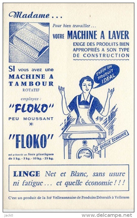 Buvard  Marque  FLOKO  Produit  De  Lavage  Pour  Machine  à  Laver - Collections, Lots & Séries