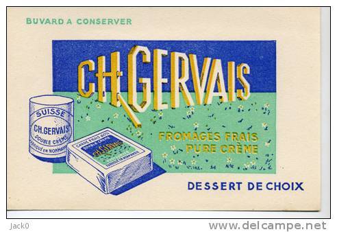 Buvard  Alimentaire  CH . GERVAIS  Fromage  Frais  Pure  Crême, Dessert  De  Choix - Collections, Lots & Series