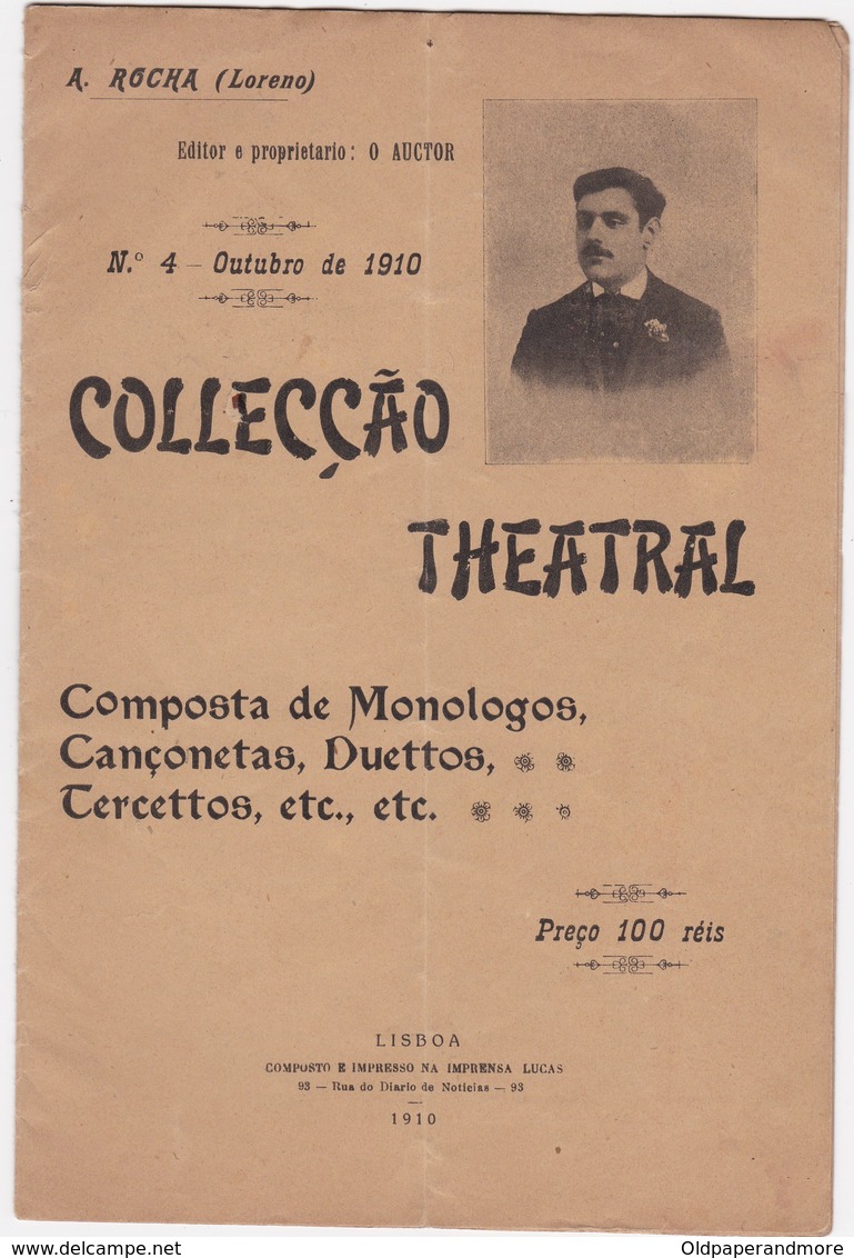 PORTUGAL MAGAZINE - TEATRO - THEATRE - COLLECÇÃO THEATRAL Nº4 OUTUBRO 1910 - Theater