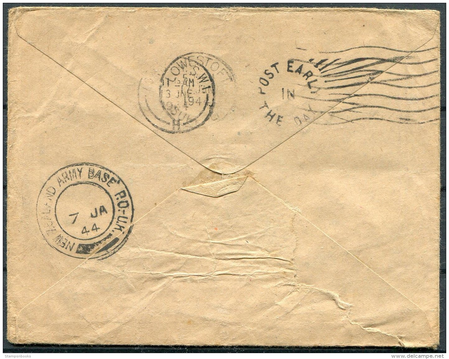 1944 GB 'New Zealand Army P.O. UK' Airgraph + Cover. Deolali, Indian Command -  Hornsea, East Yorkshire. Lowestoft - Covers & Documents