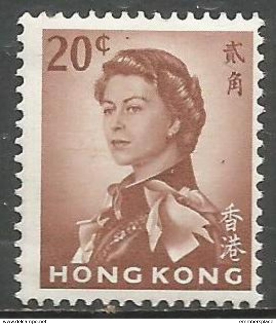Hong Kong  - 1967 Queen Elizabeth II 20c   MNH **   SG 225  Sc 206b - Nuevos