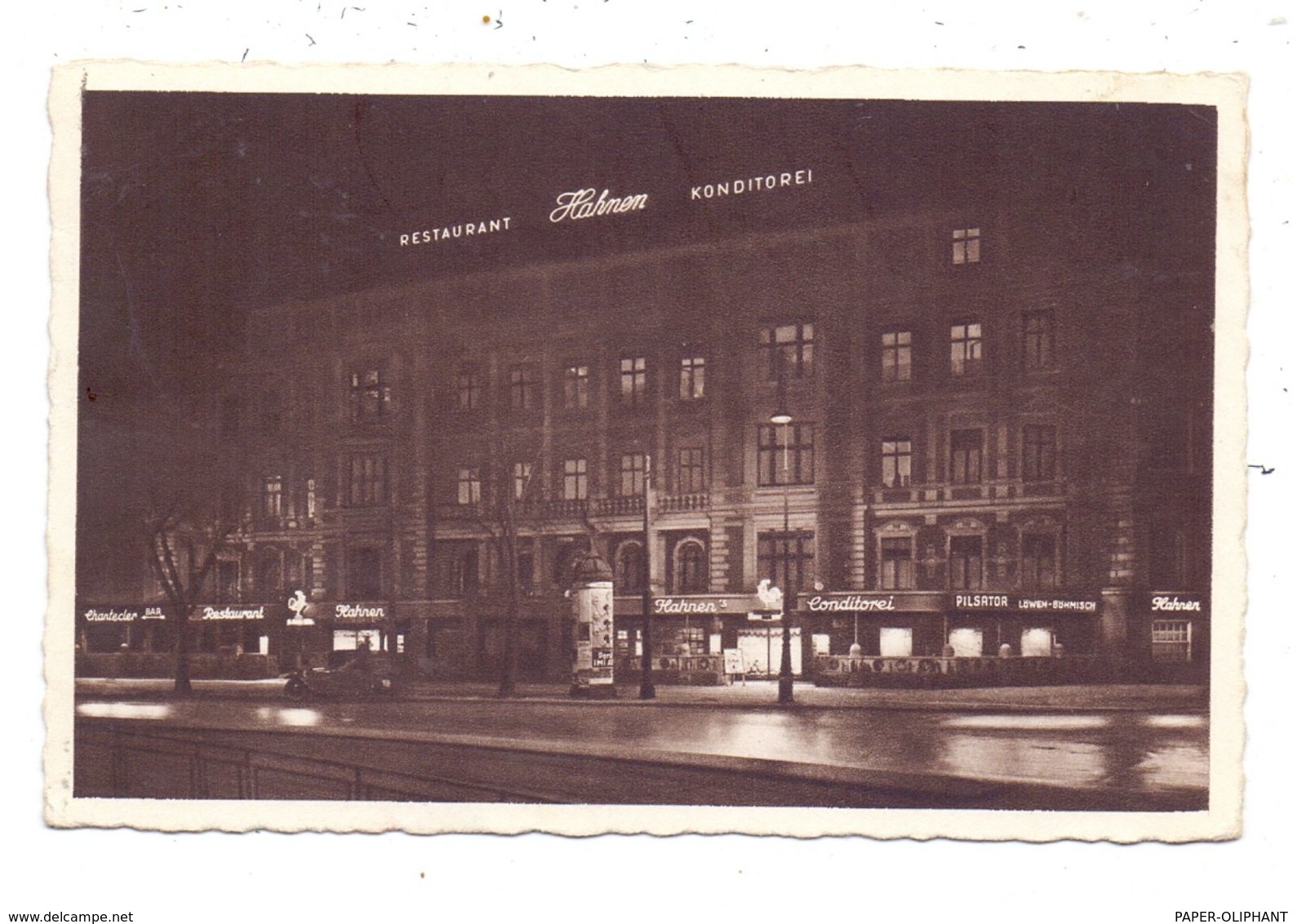 1000 BERLIN - SCHÖNEBERG, Restaurant Konditorei HAHNEN; Chantecler-Bar, 1943 - Schöneberg