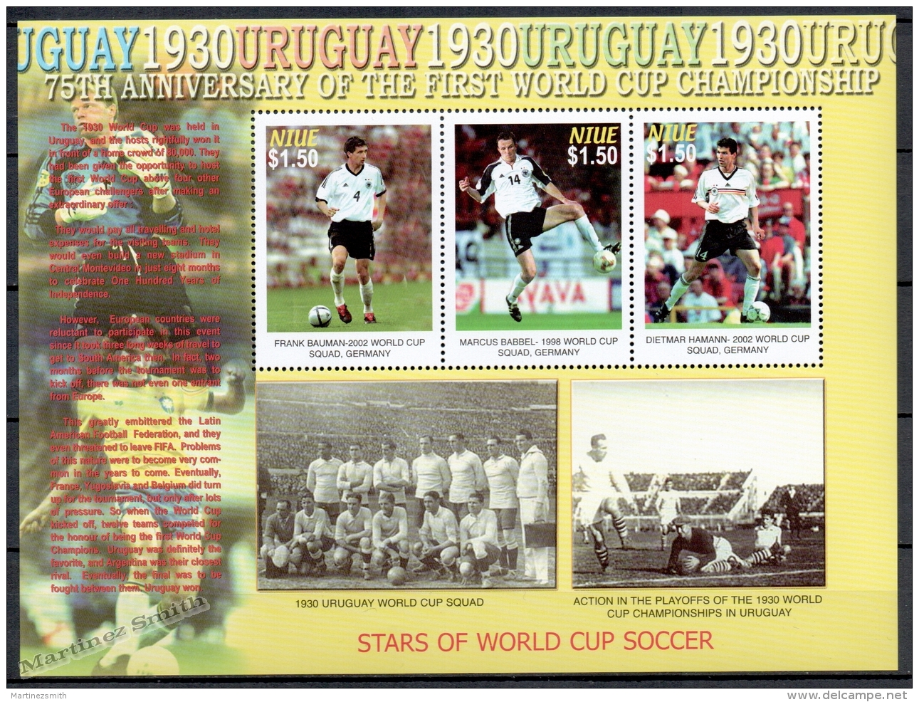 Niue 2005 Yvert 813-15, 75th Ann. 1st Football World Cup - MNH - Niue