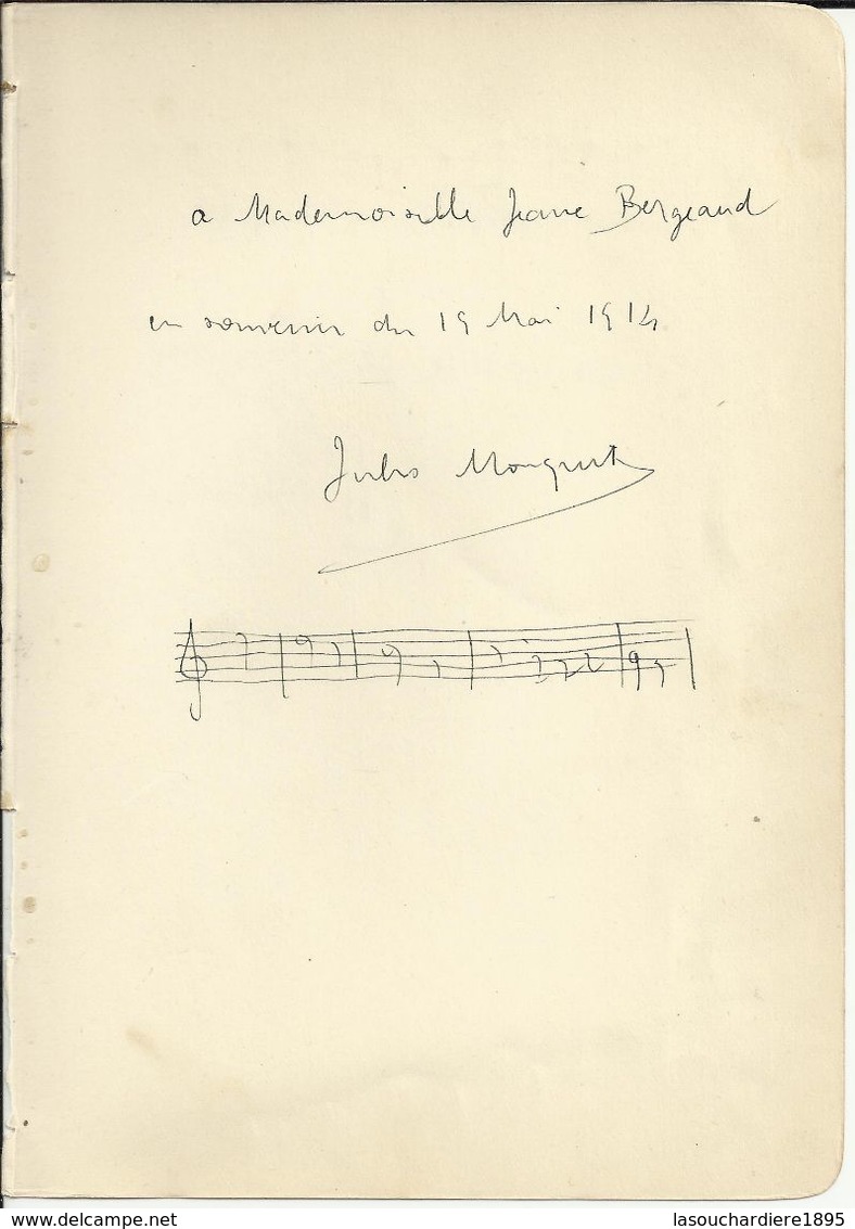SILVER Charles (1868-1949) Manuscrit 1 Portée Musicale+ Textes,signés.1914. Recto.+Jules MOUQUET (1867-1946) Idem.verso. - Other & Unclassified