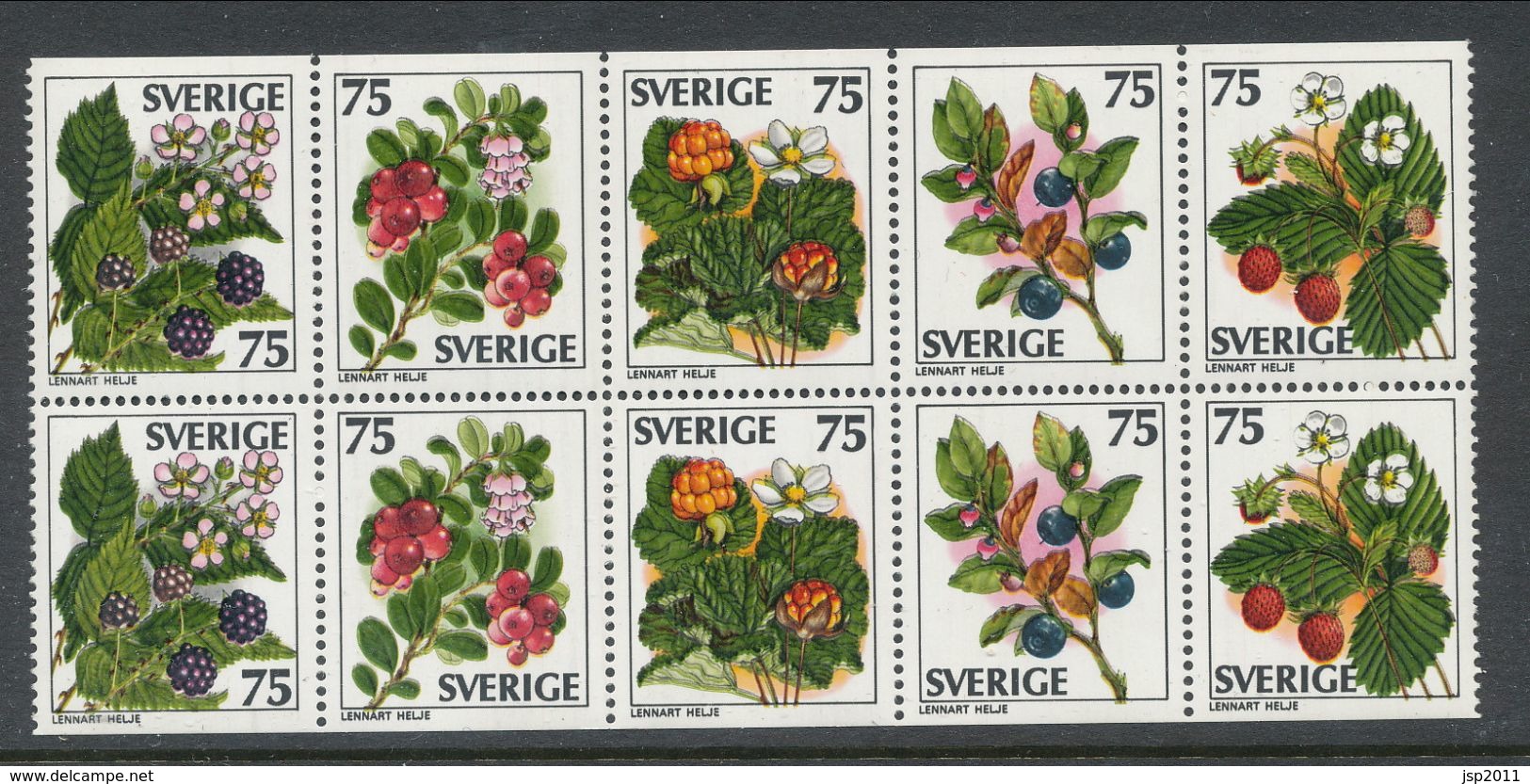 Sweden 1977 Facit # 1011-1015. Wild Berries.  MNH (**) - Unused Stamps