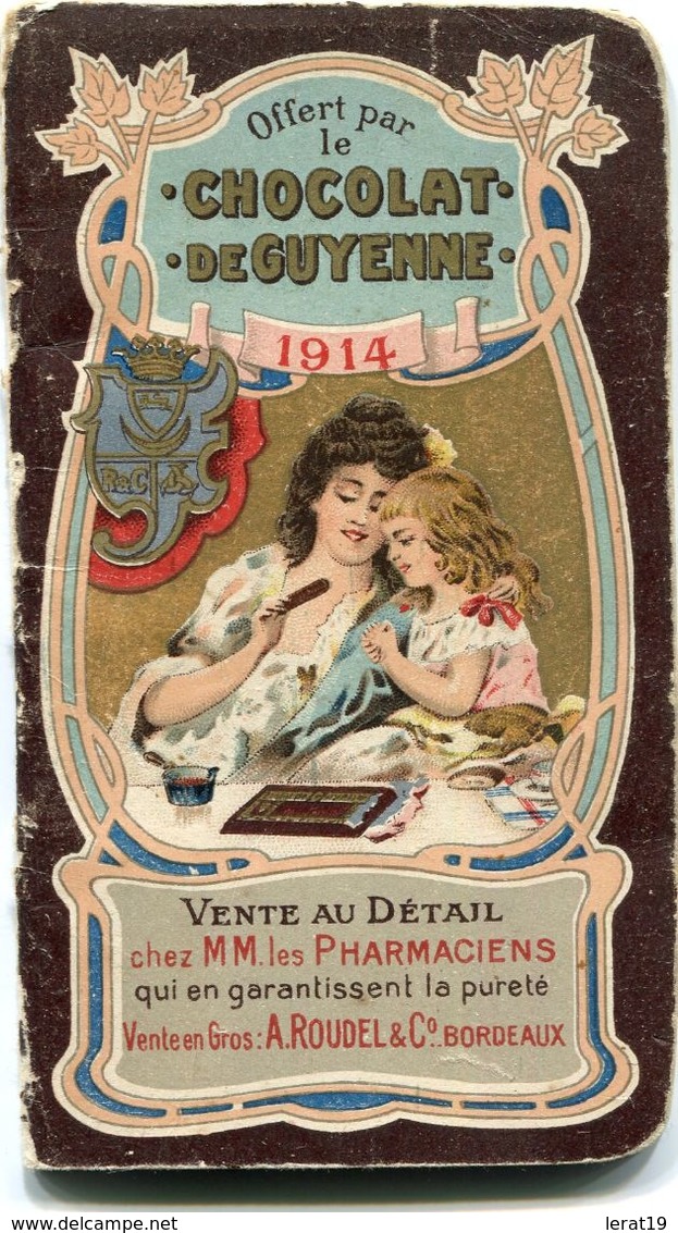 CALENDRIER...1914..CHROMOS PUB ..CHOCOLAT DE GUYENNE - Formato Piccolo : 1901-20