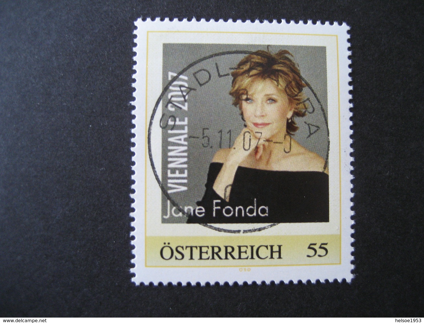 Österreich- Pers.BM- Viennale 2007, Jane Fonda Mit Vollstempel Stadl Paura - Personalisierte Briefmarken