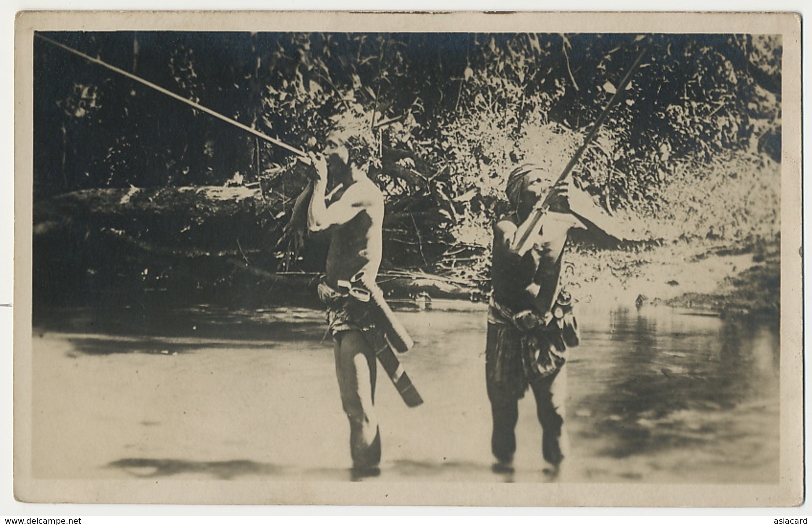 Real Photo Sakai Blow Pipe  Chasseurs Sarbacane Hunting - Malaysia