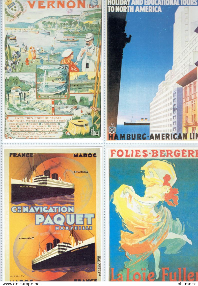 4 Anciennes Pubs - CF Vernon - Folies-Bergère - Cie Navigation Paquet Marseille-Casablanca - Hambourg-Américan Line - Decorazione Marittima