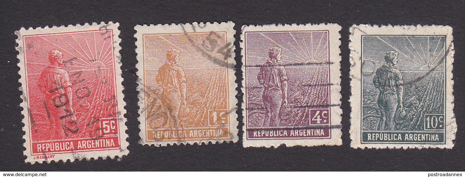 Argentina, Scott #177, 180, 183-184, Used, Agriculture, Issued 1911 - Usati