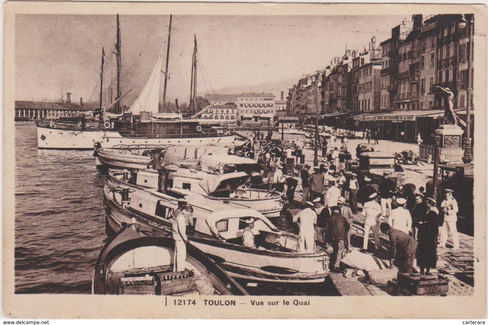 Cpa,TOULON En 1936,vue Sur Le Quai,arrivée Des Marins,déchargement ,caisse De Vin,ed Belle éditions Française,rare - Toulon