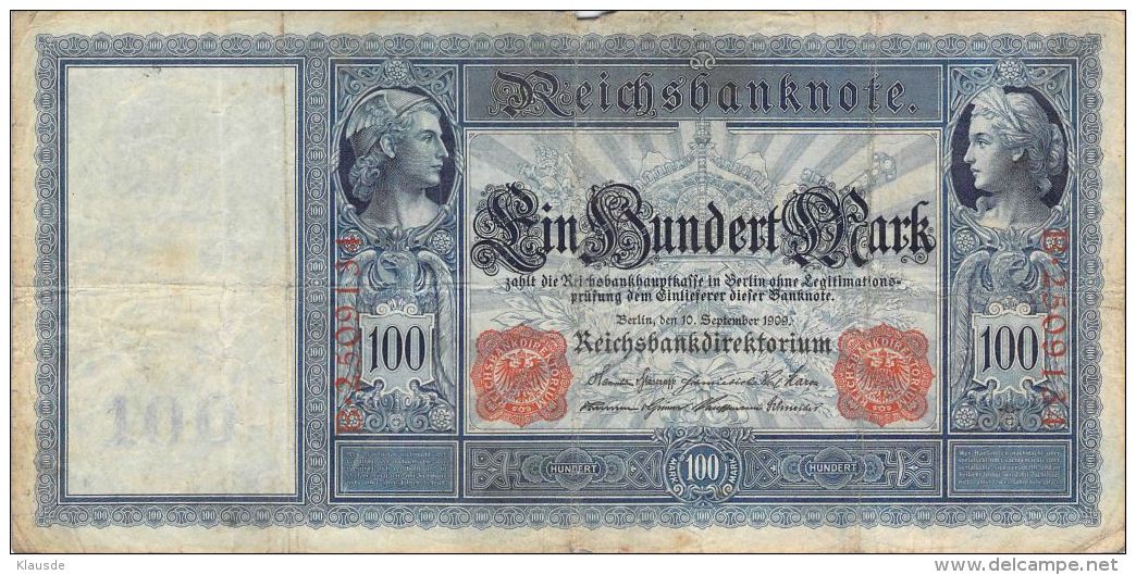 Geburts Tag Datum Geschenk 21:April Auf Einem 100 Mark-Schein Von 1910 - 100 Mark