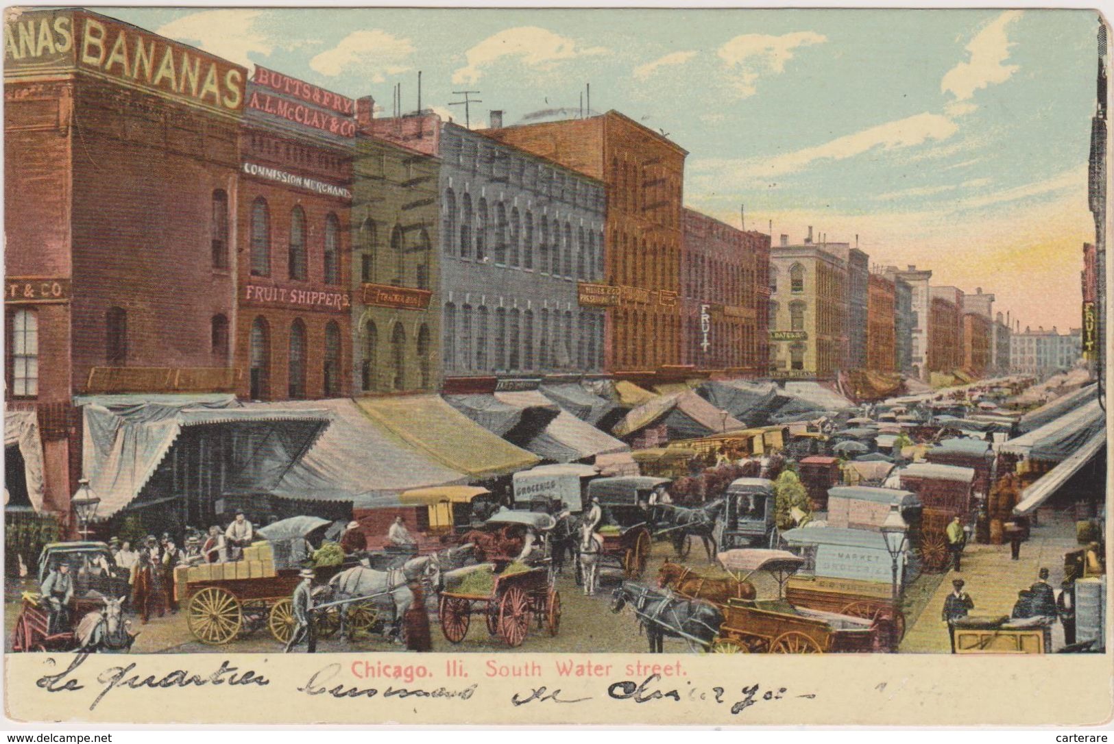 Cpa,usa,united States Of America,CHICAGO 1908,south Water Street,le Marché,market,business,ed P Schmidt,rare - Chicago