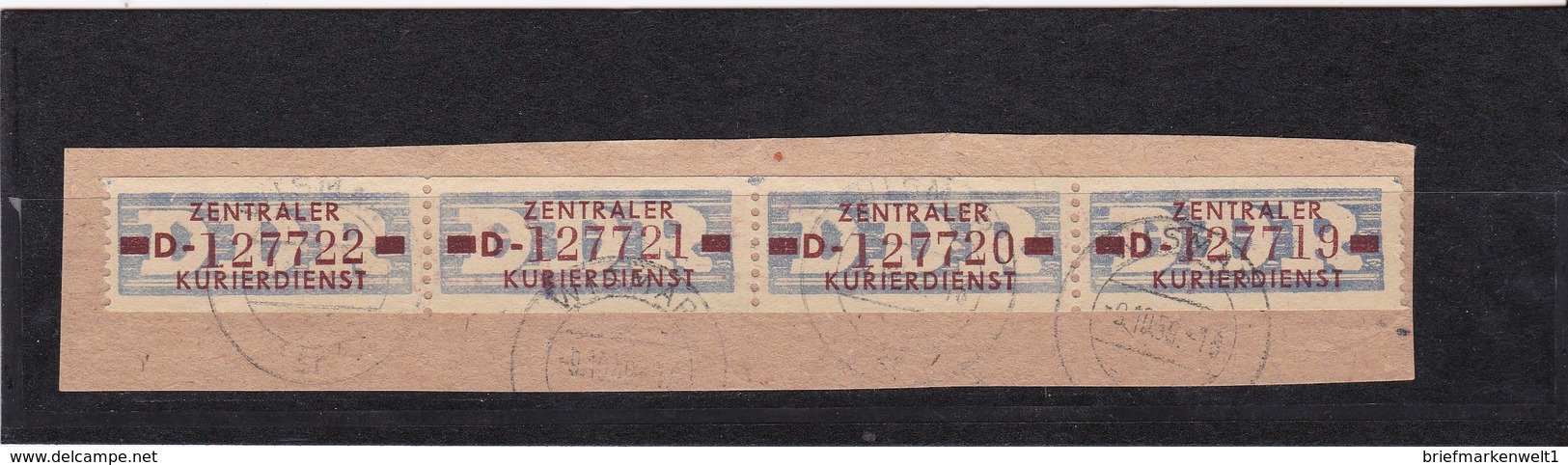 DDR, Dienst: ZKD 4x Nr.20 "D", Original, Gest..auf Briefstück Mi. 120,- Euro (K 1740) - Sonstige & Ohne Zuordnung