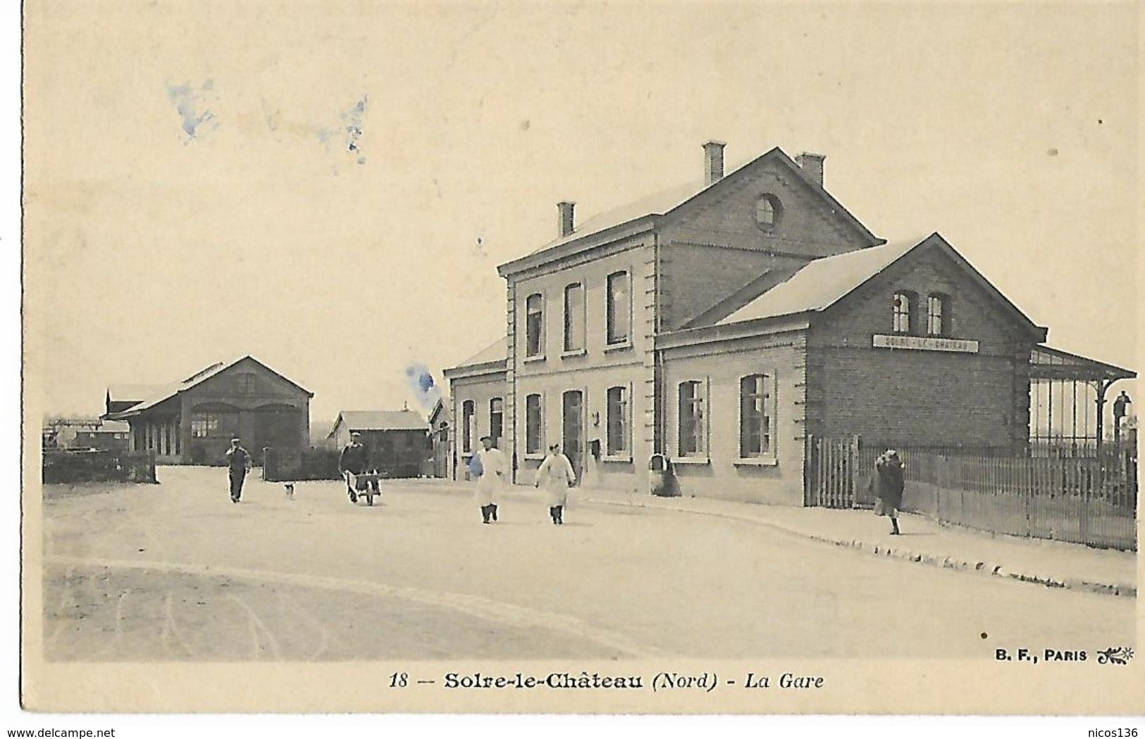 SOLRE-LE-CHATEAU   (  NORD)     LA GARE  ( ECRITE  1913 ) - Solre Le Chateau