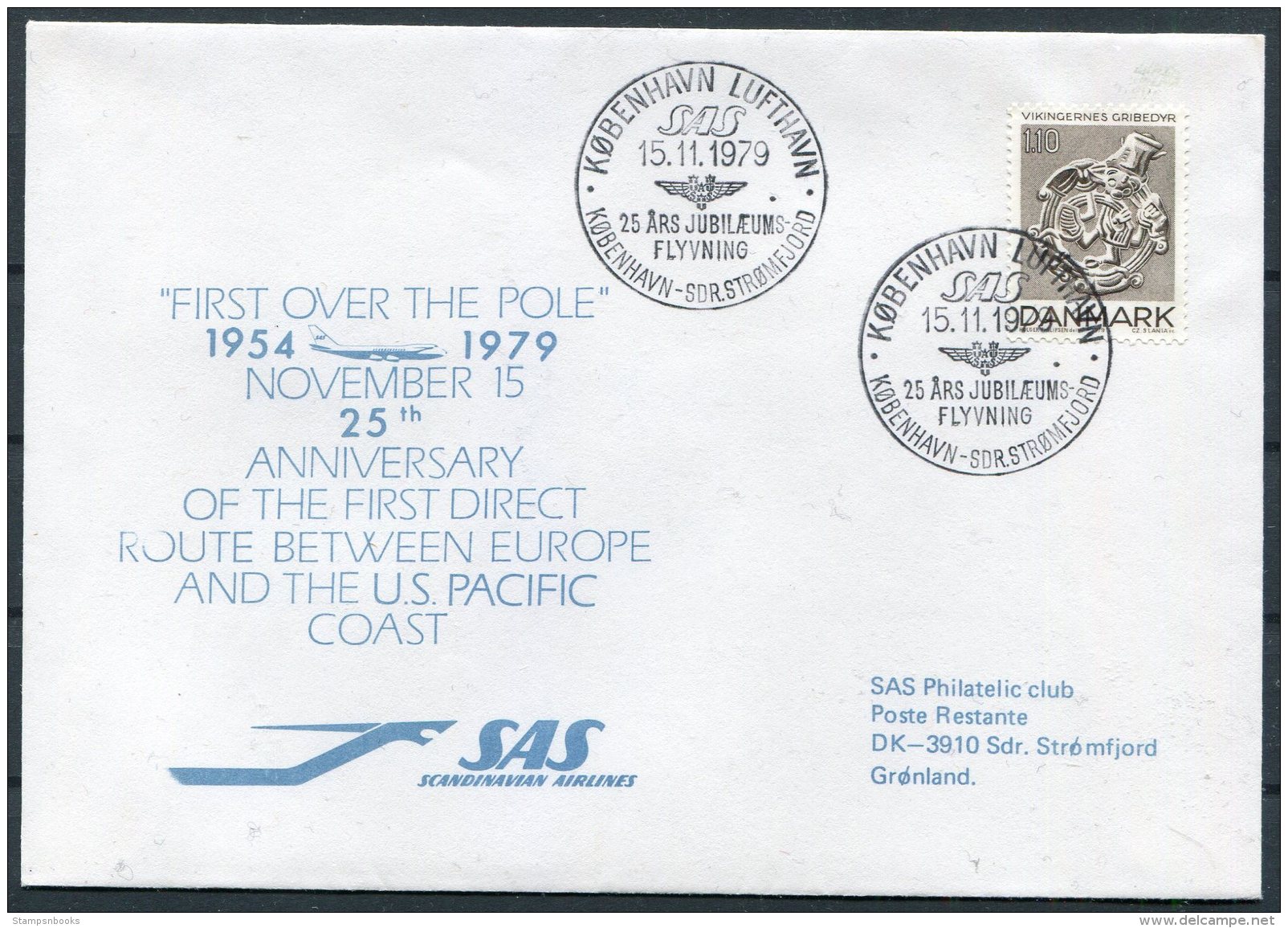 1979 Denmark Greenland SAS First Flight Cover. - Airmail