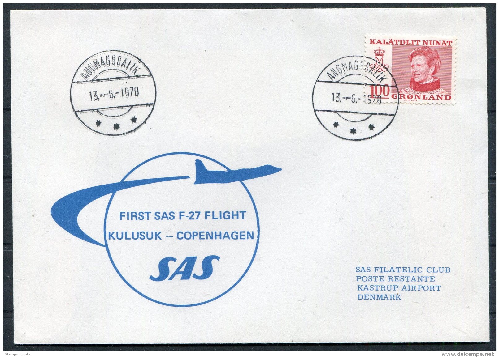 1978 Greenland Denmark SAS First Flight Cover. Kulusuk - Copenhagen - Covers & Documents