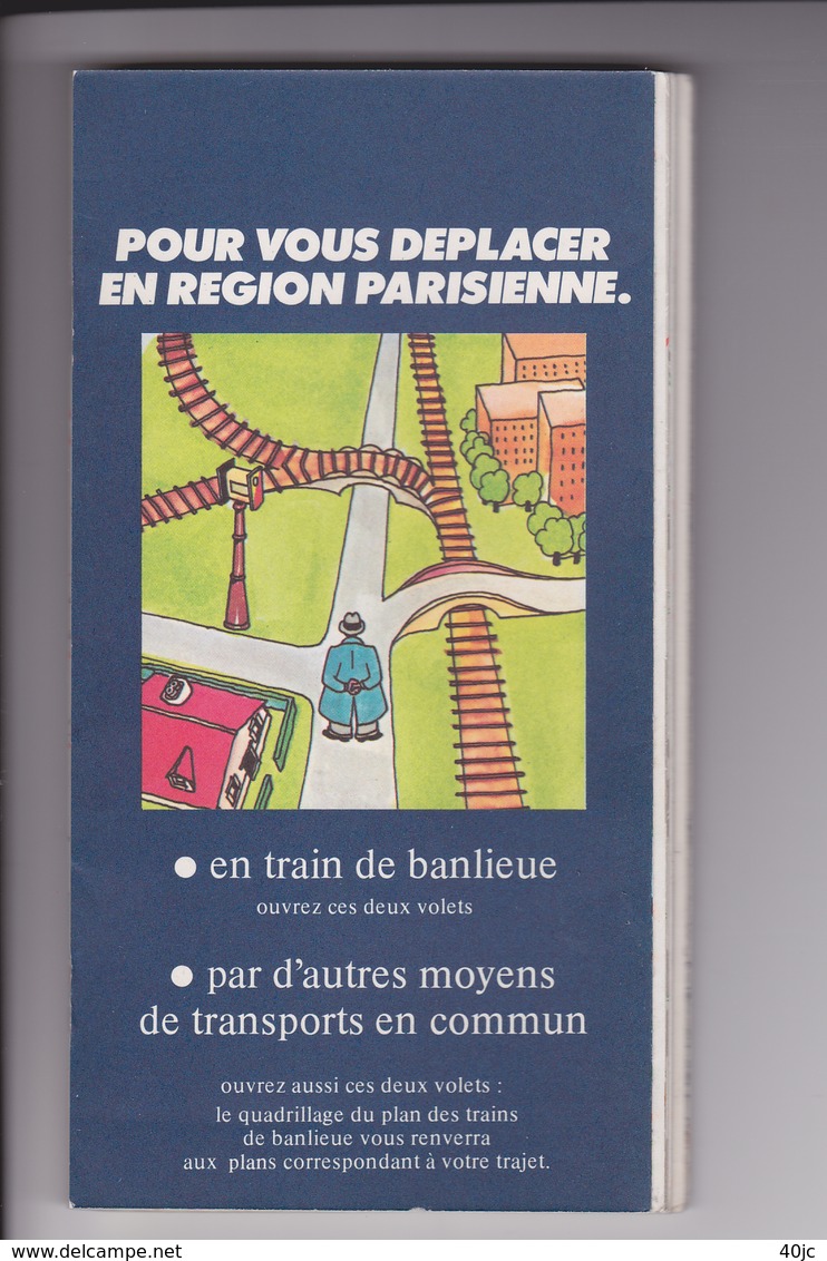 Plan Des Transports En Commun Paris Et Sa Region .Train.Metro.Bus.Car.Ratp.Sncf.Aptr.Octobre 1976. - Autobús & Autocar