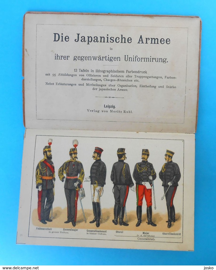 JAPAN ARMY - Beautifull Original Vintage Book ( With Lithographic Images ) Issued 1895. In Germany RRRR - Otros & Sin Clasificación